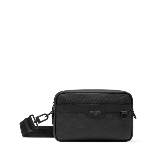 Alpha Messenger Monogram Shadow Calfskin Leather Black-Toned Hardware