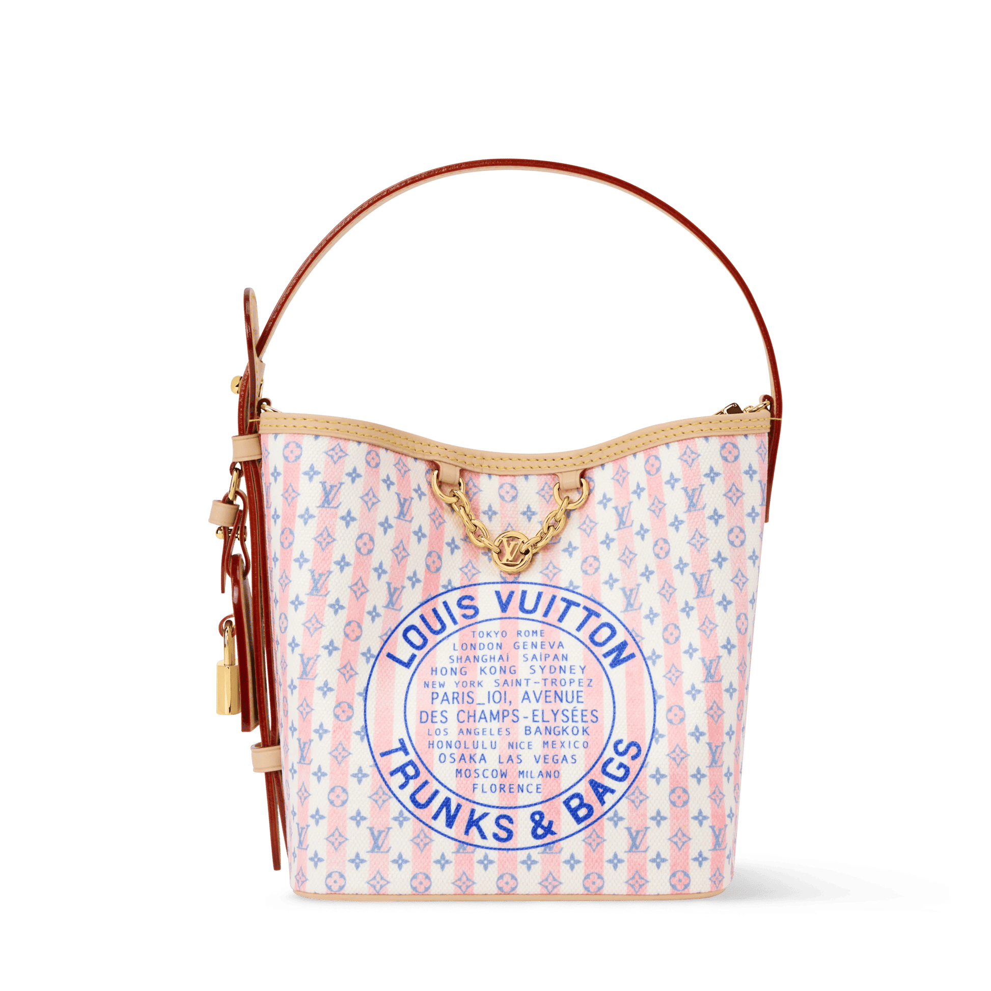 All In BB Monogram Coated Canvas LV Stamp Blue Gold-Toned Hardware