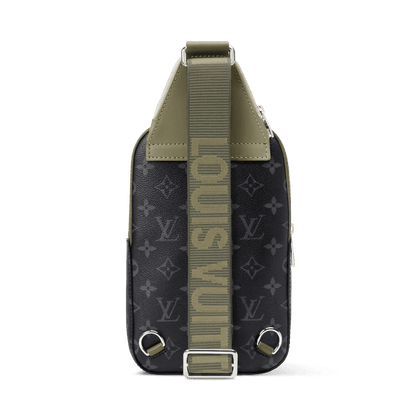 Avenue Slingbag PM Monogram Eclipse Canvas Khaki Green Palladium-Tone Hardware