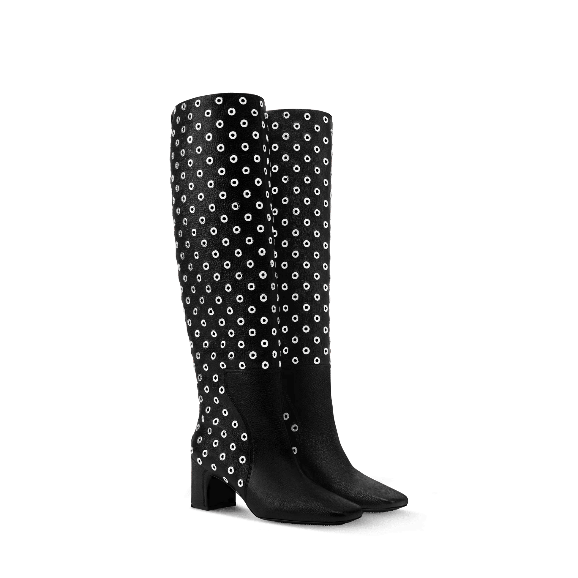 Women's Avalon High Boot Black Grained Calf Leather 1AJOGZ