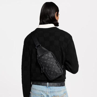 Avenue Slingbag PM Monogram Eclipse Canvas Cowhide Leather