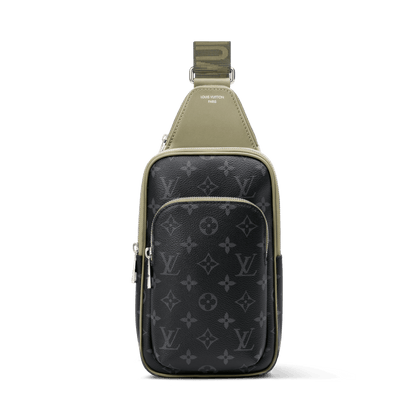 Avenue Slingbag PM Monogram Eclipse Canvas Khaki Green Palladium-Tone Hardware