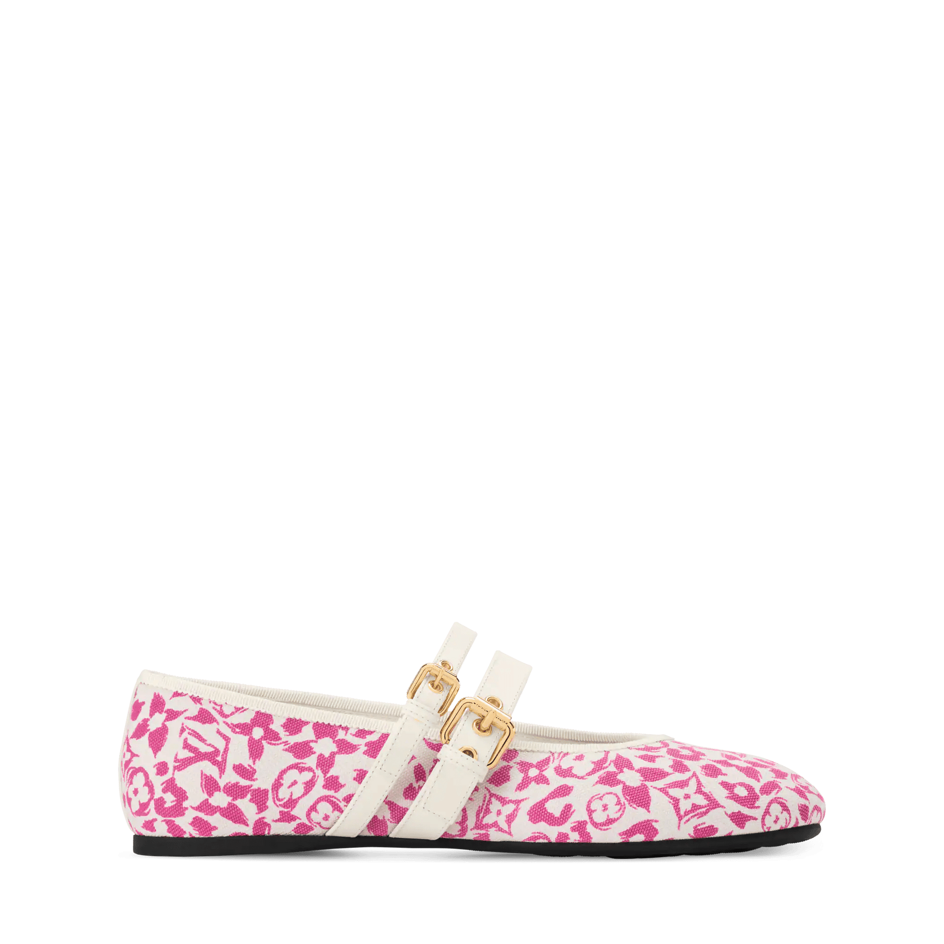 Women's Bella Mary-Jane Ballerina Pink Monogram Leopard Canvas 1AJLNX