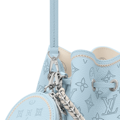 Women's Bella Mahina Bleu Olympe Perforated Calfskin Leather Tote Bag M28885