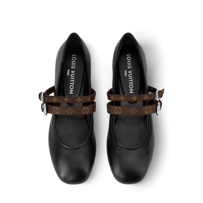 Women's Bella Mary-Jane Ballerina Black Lambskin 1AJQTJ