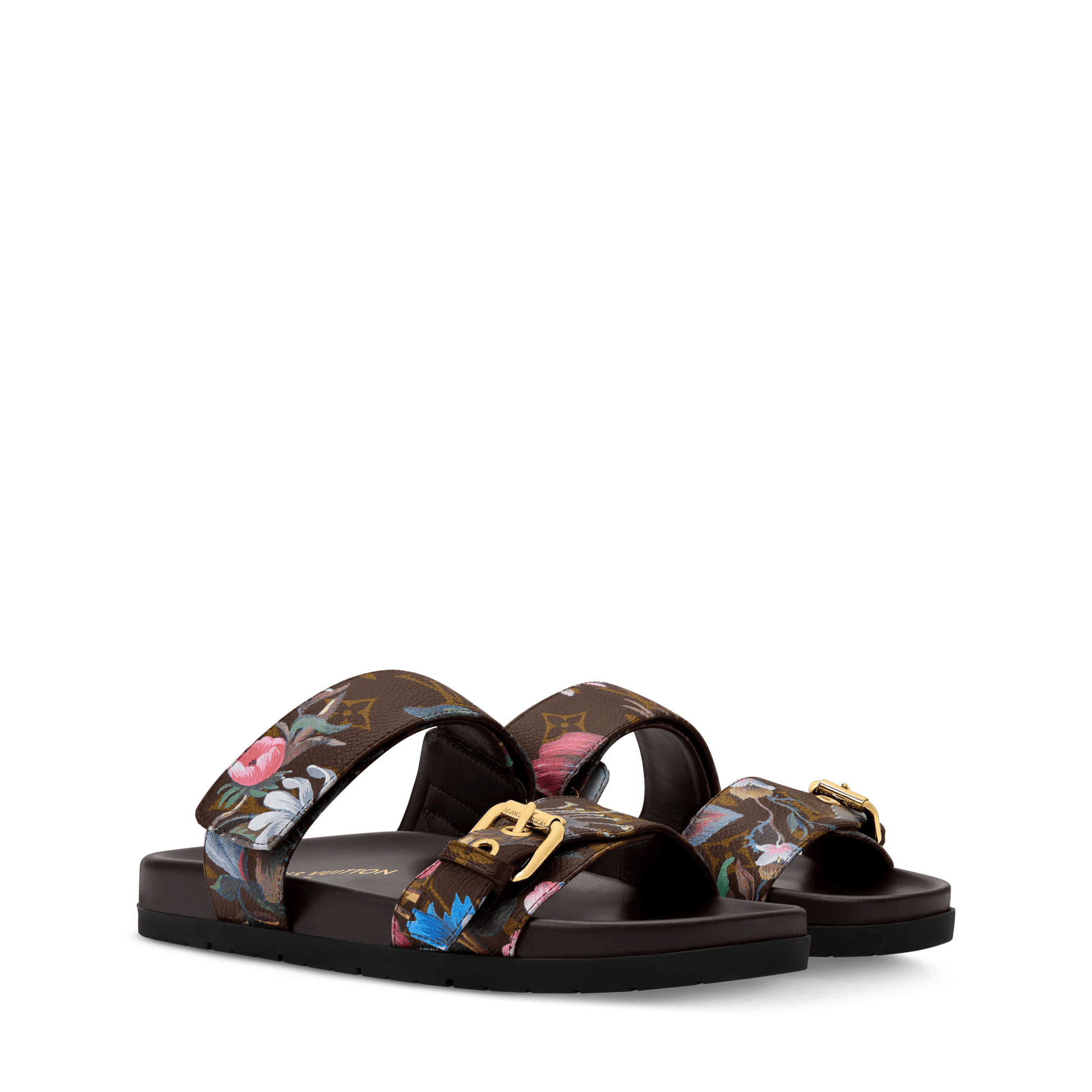 Women's Bom Dia Comfort Cacao Monogram Canvas Mule 1AK23C
