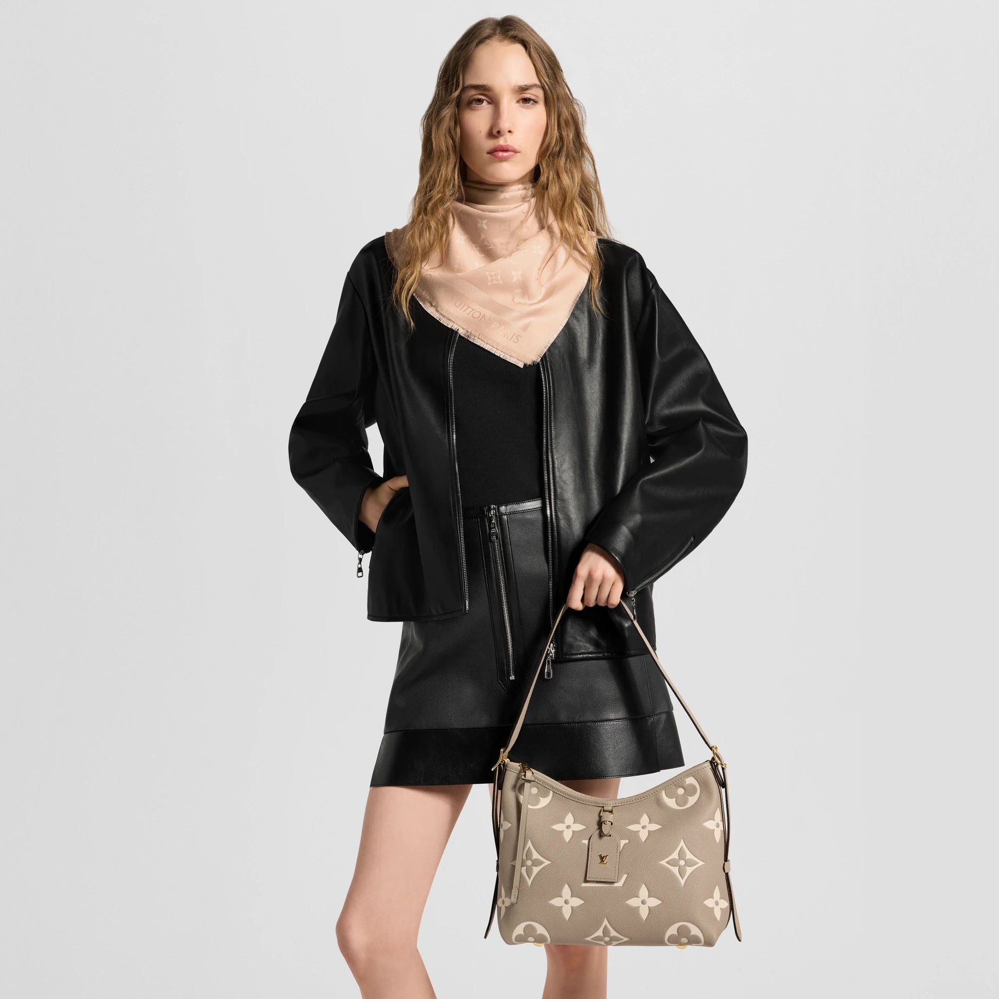 Women's CarryAll PM Bicolor Monogram Empreinte Leather Hobo Bag M47180