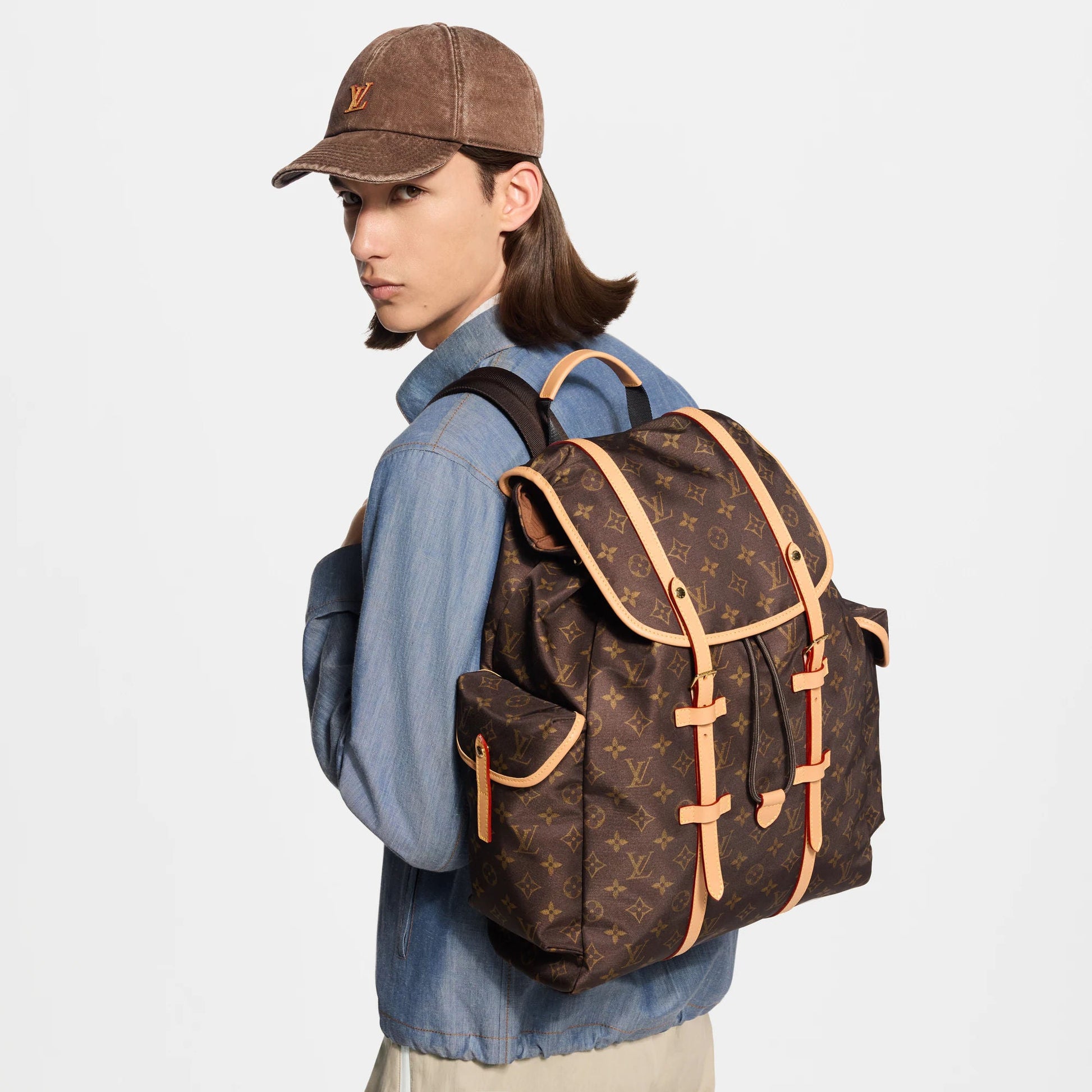 Christopher East West MM Monogram Silk Tech Gold-Toned Hardware