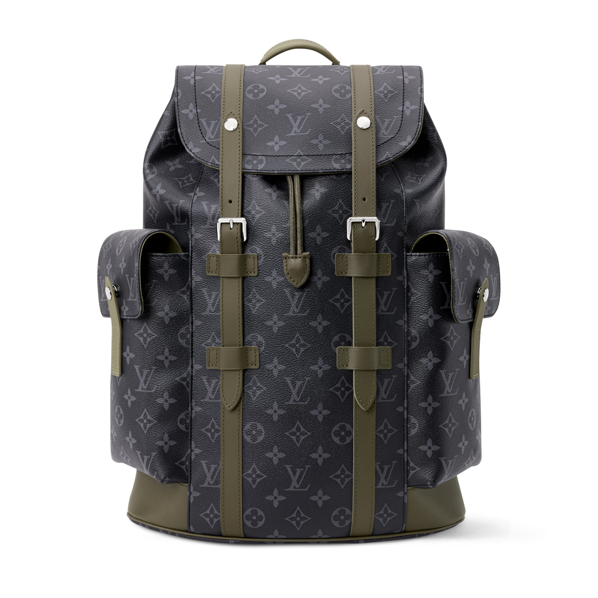 Christopher MM Monogram Eclipse Canvas Khaki Green Ruthenium-Tone Brass Hardware