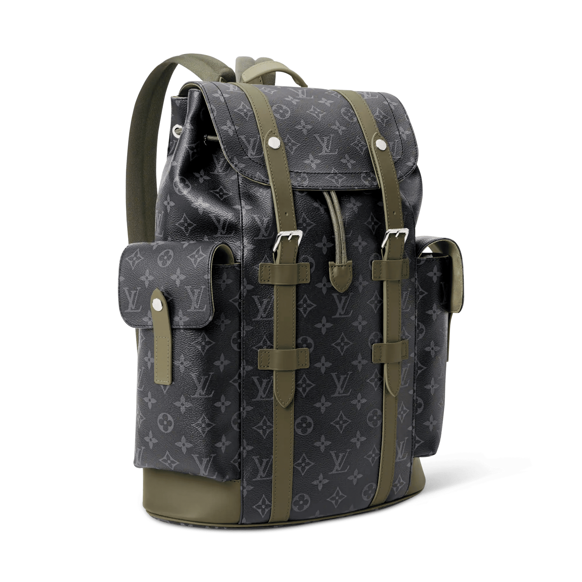 Men's Christopher MM Backpack Monogram Eclipse Canvas Khaki
