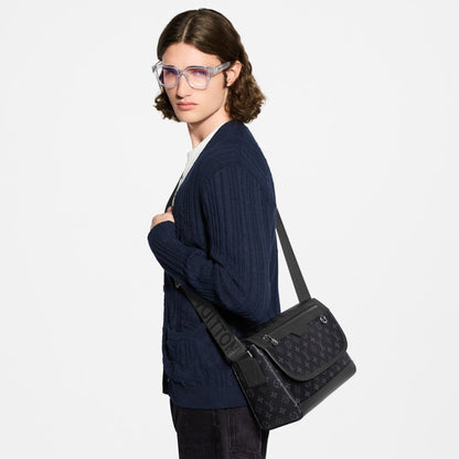 Courrier Messenger Monogram Eclipse Canvas Black Ruthenium-Tone Brass Hardware