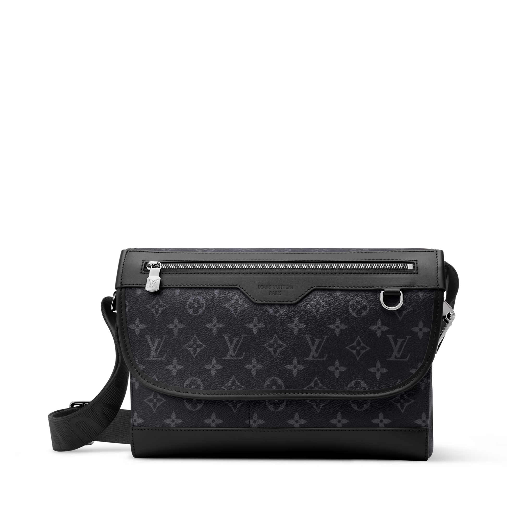 Courrier Messenger Monogram Eclipse Canvas Black Ruthenium-Tone Brass Hardware
