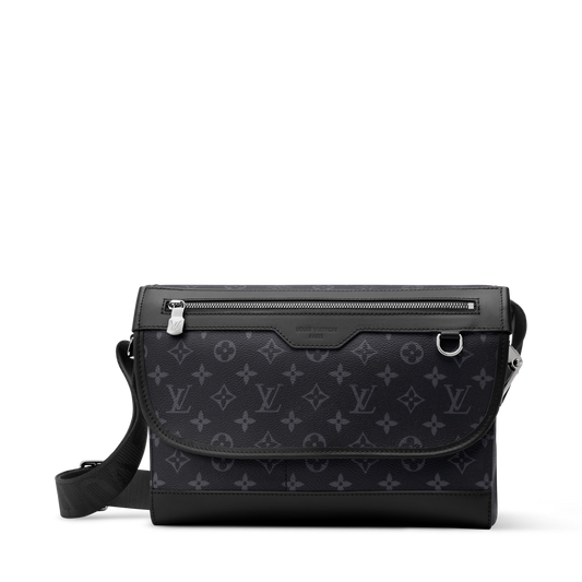Courrier Messenger Monogram Eclipse Canvas Black Ruthenium-Tone Brass Hardware