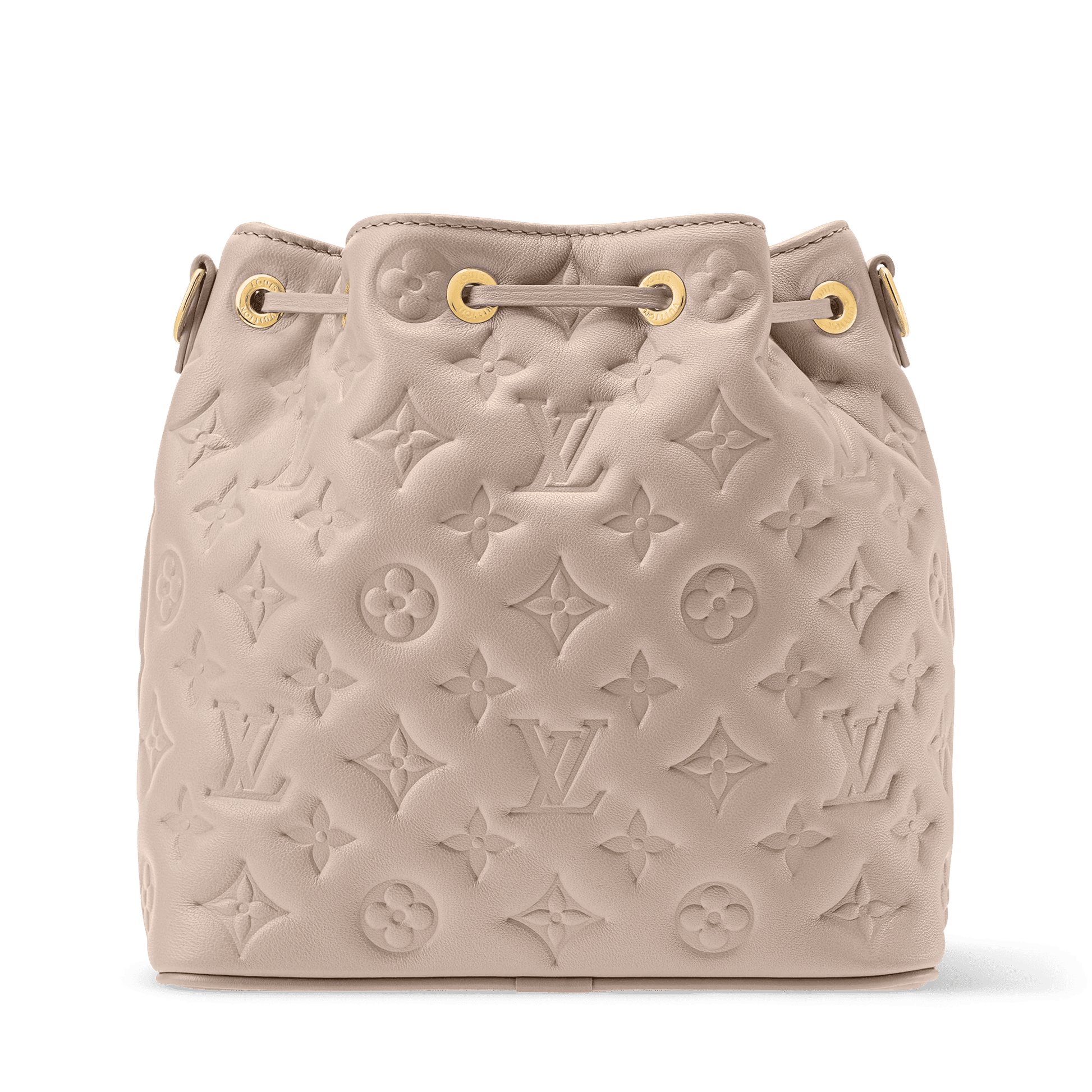 Women's Coussin Bucket Monogram Embossed Lambskin Drawstring Bag M26530
