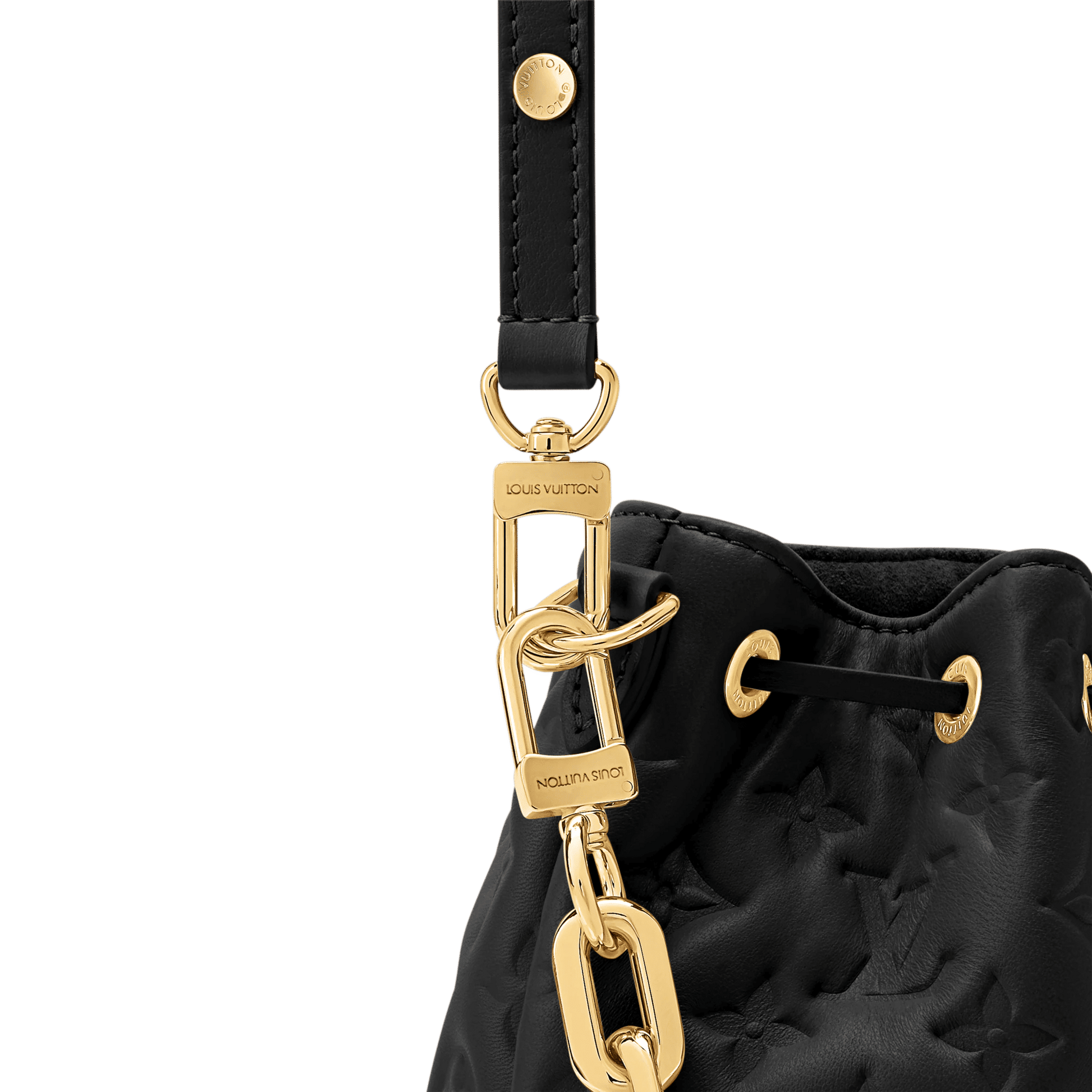 Women's Coussin Bucket Monogram Embossed Lambskin Leather Bucket Bag M26216
