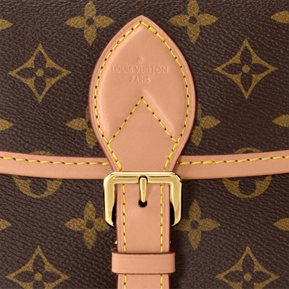 Diane Monogram Coated Canvas Black Gold-Color Hardware