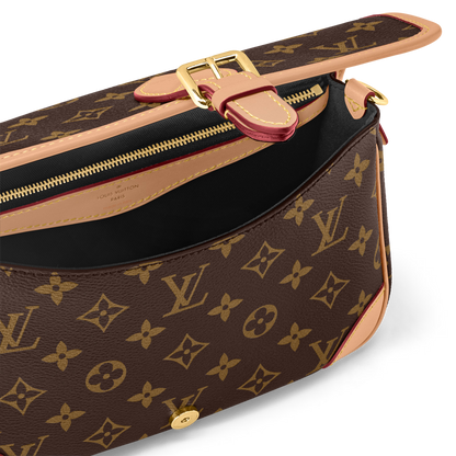Diane Monogram Coated Canvas Black Gold-Color Hardware