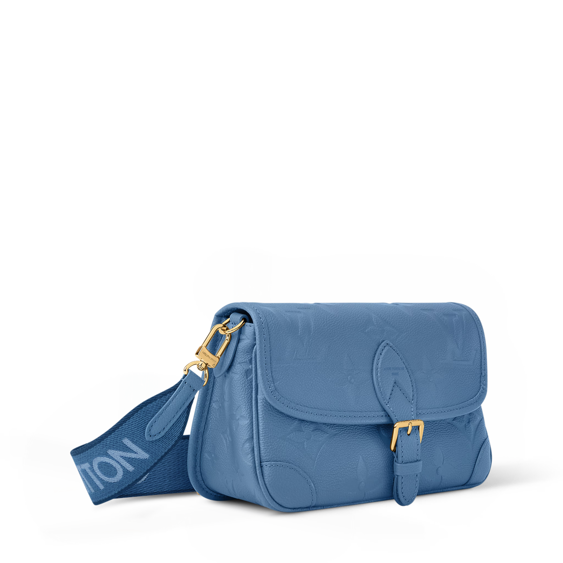 Diane Monogram Empreinte Leather Blue Jean Gold-Toned Hardware