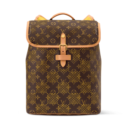 Men's Flaneur Backpack Monogram Grid Jaune Mat