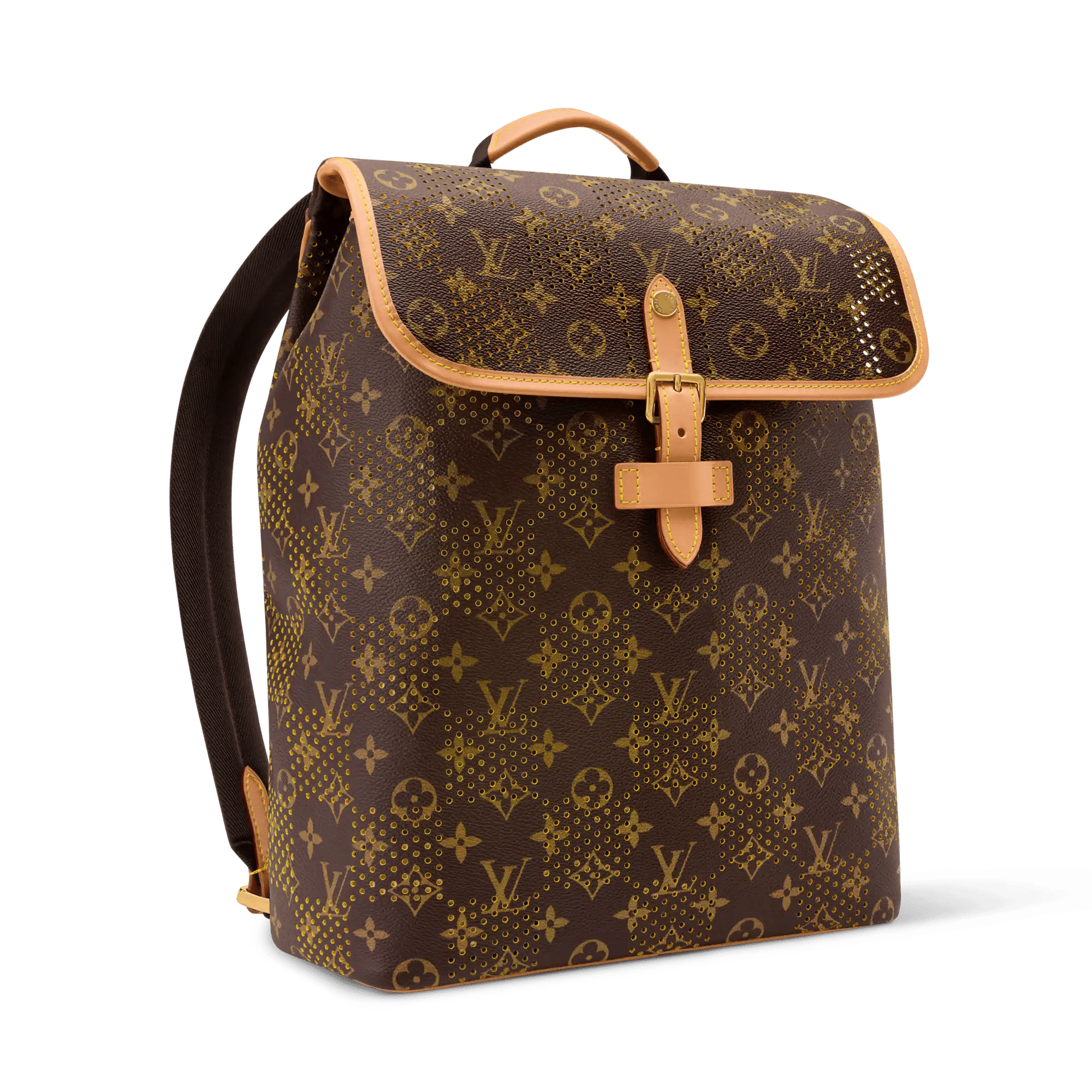 Men's Flaneur Backpack Monogram Grid Jaune Mat