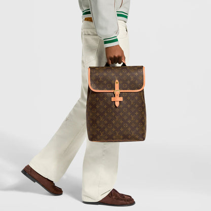 Men's Flaneur Backpack Monogram Grid Jaune Mat