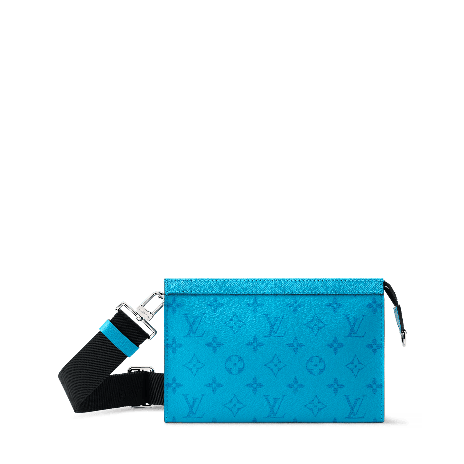 Men's Gaston Wearable Wallet Monogram Taigarama Blue Lagoon