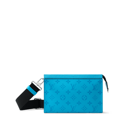 Men's Gaston Wearable Wallet Monogram Taigarama Blue Lagoon