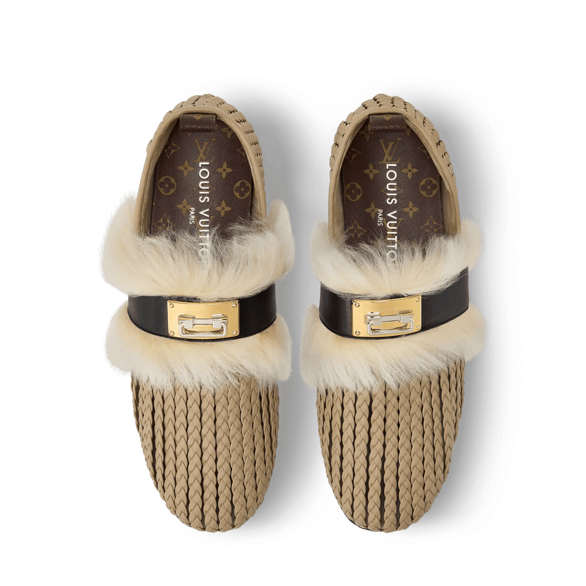 Women's Haven Flat Closed Mule Beige Braided Calf Leather Mule 1AK10F