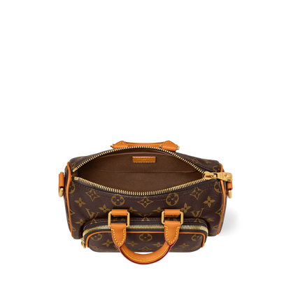 Keepall 25 Cargo Monogram Canvas Aged Cowhide Trim Gold-Toned Hardware