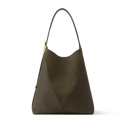 Women's Low Key Hobo MM Dark Fango Leather Hobo Bag