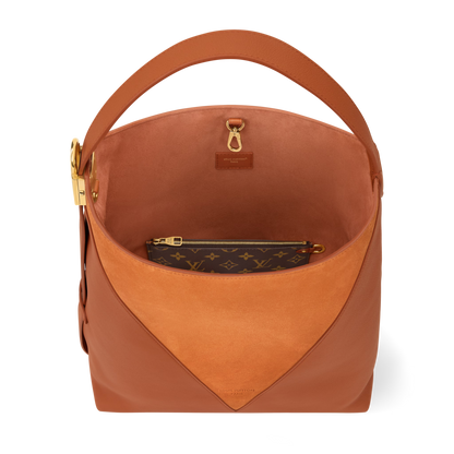 Women's Low Key Hobo MM Cognac Calfskin Hobo Bag