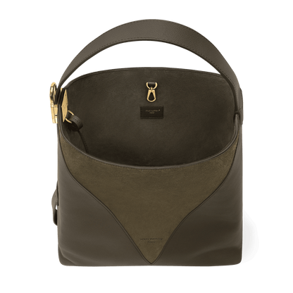 Women's Low Key Hobo MM Dark Fango Leather Hobo Bag