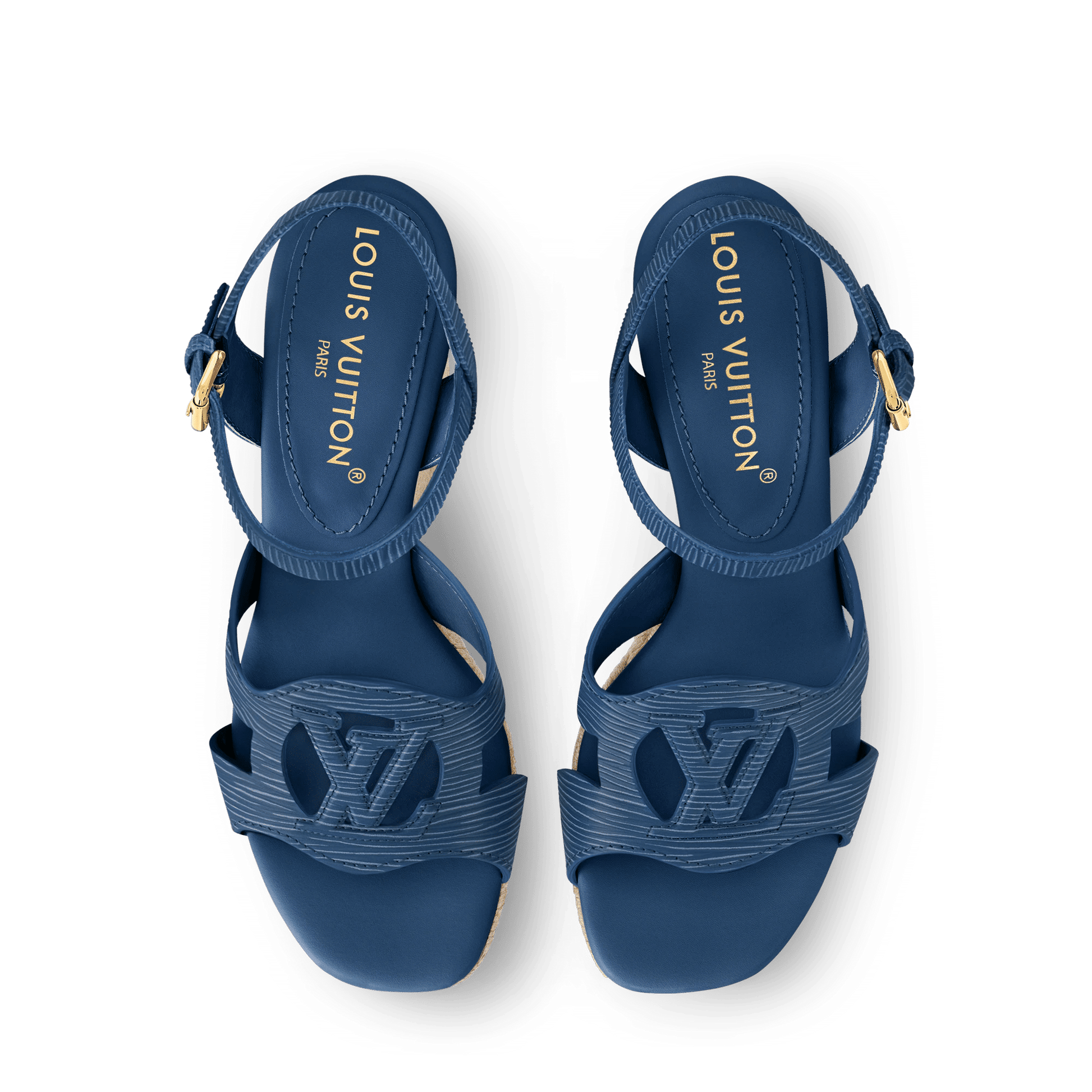 Women's LV Isola Wedge Espadrille Dark Blue 1AGYKT