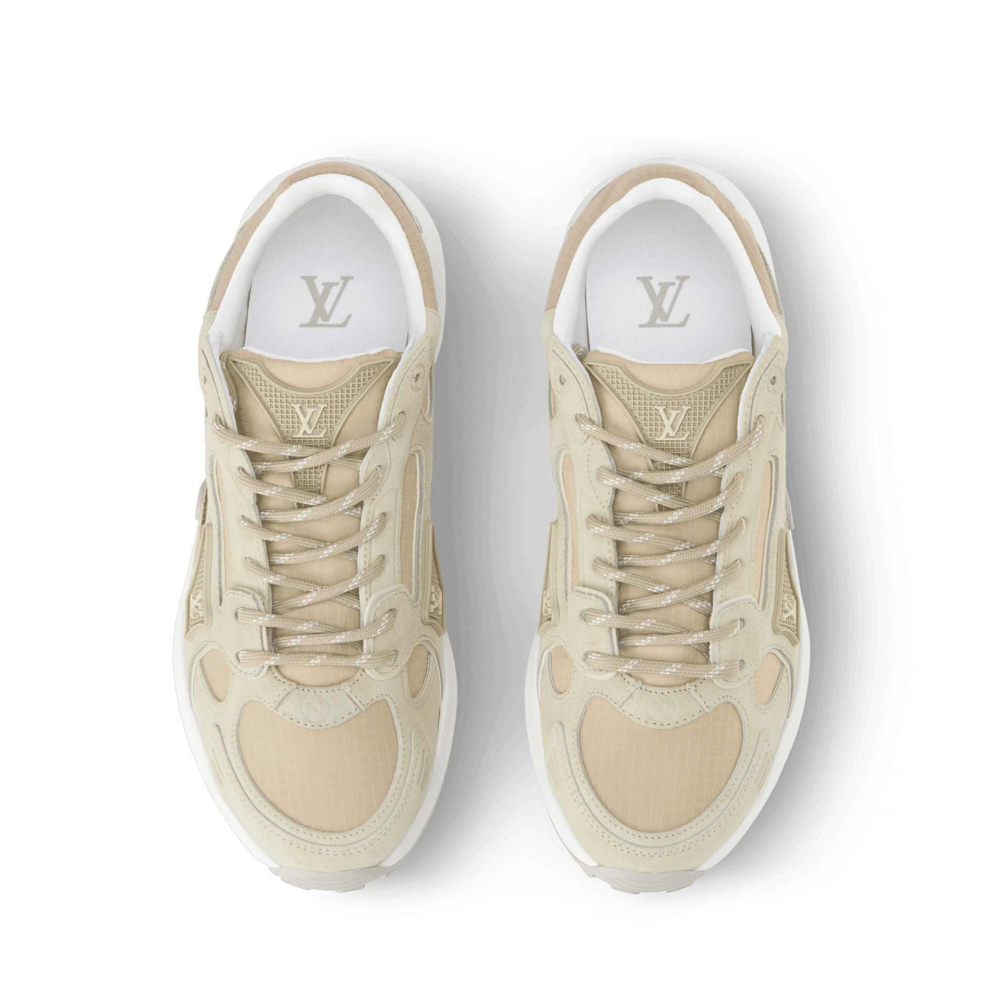 Women's LV Olympia Beige Suede Calf Leather Sneaker 1AJPA7