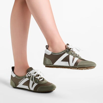 Women's LV Sneakerina Khaki Technical Satin Sneaker 1AJJXW