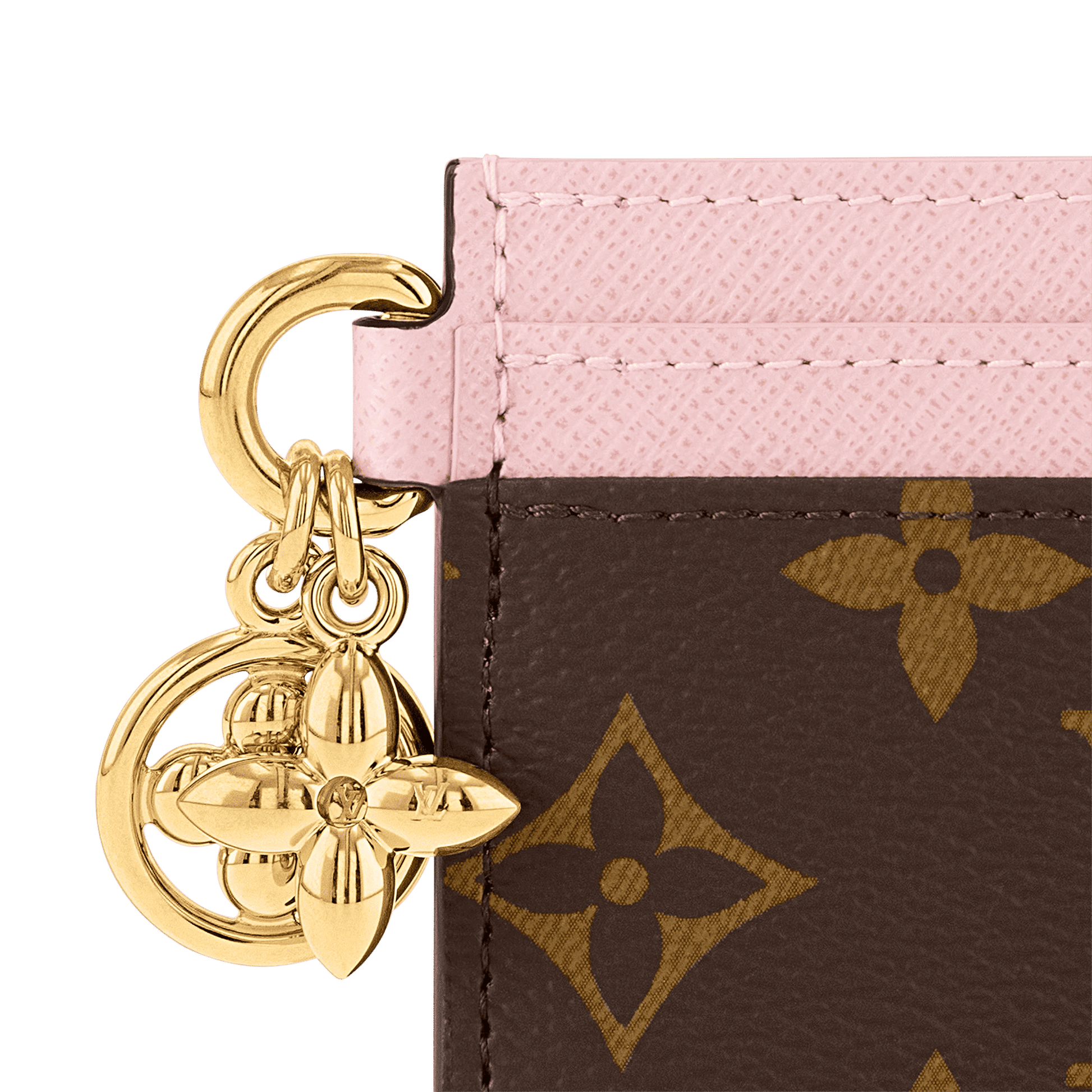Women's LV Charms Card Holder Monogram Coated Canvas Card Holder M82739