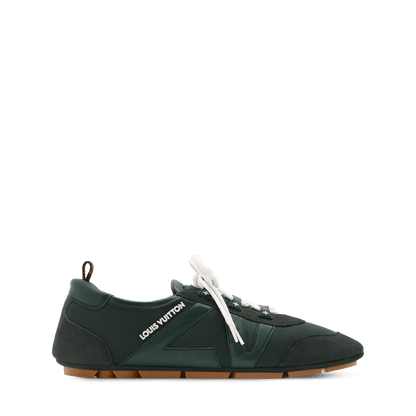 Women's LV Sneakerina Sneaker Ballerina Forest Green Nylon Suede 1AIVKR