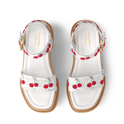 Women's Maya Platform Sandal White Monogram Cherry 1AHNSL