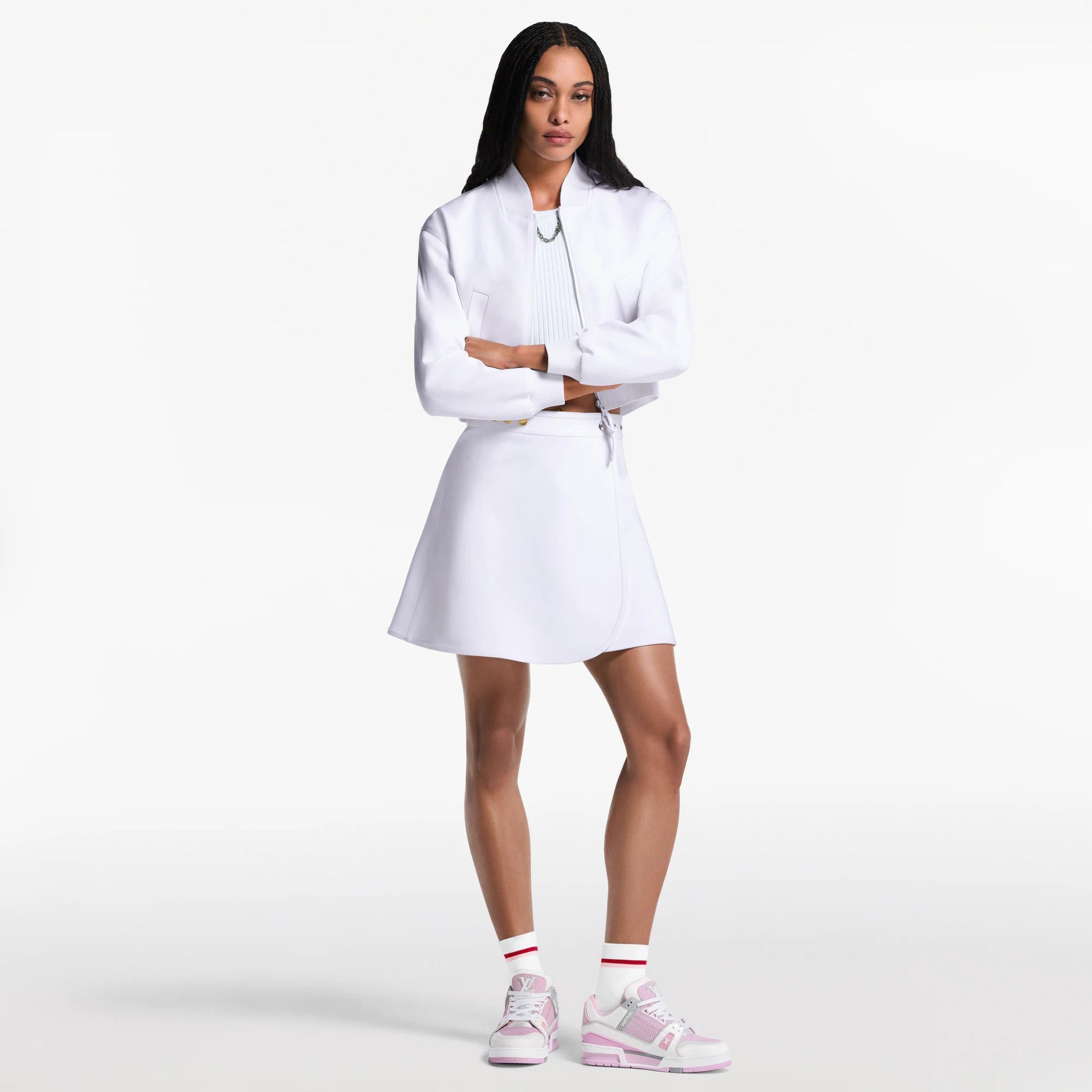 Women's LV Trainer Sneaker Perforated Calf Leather 1AHWSF