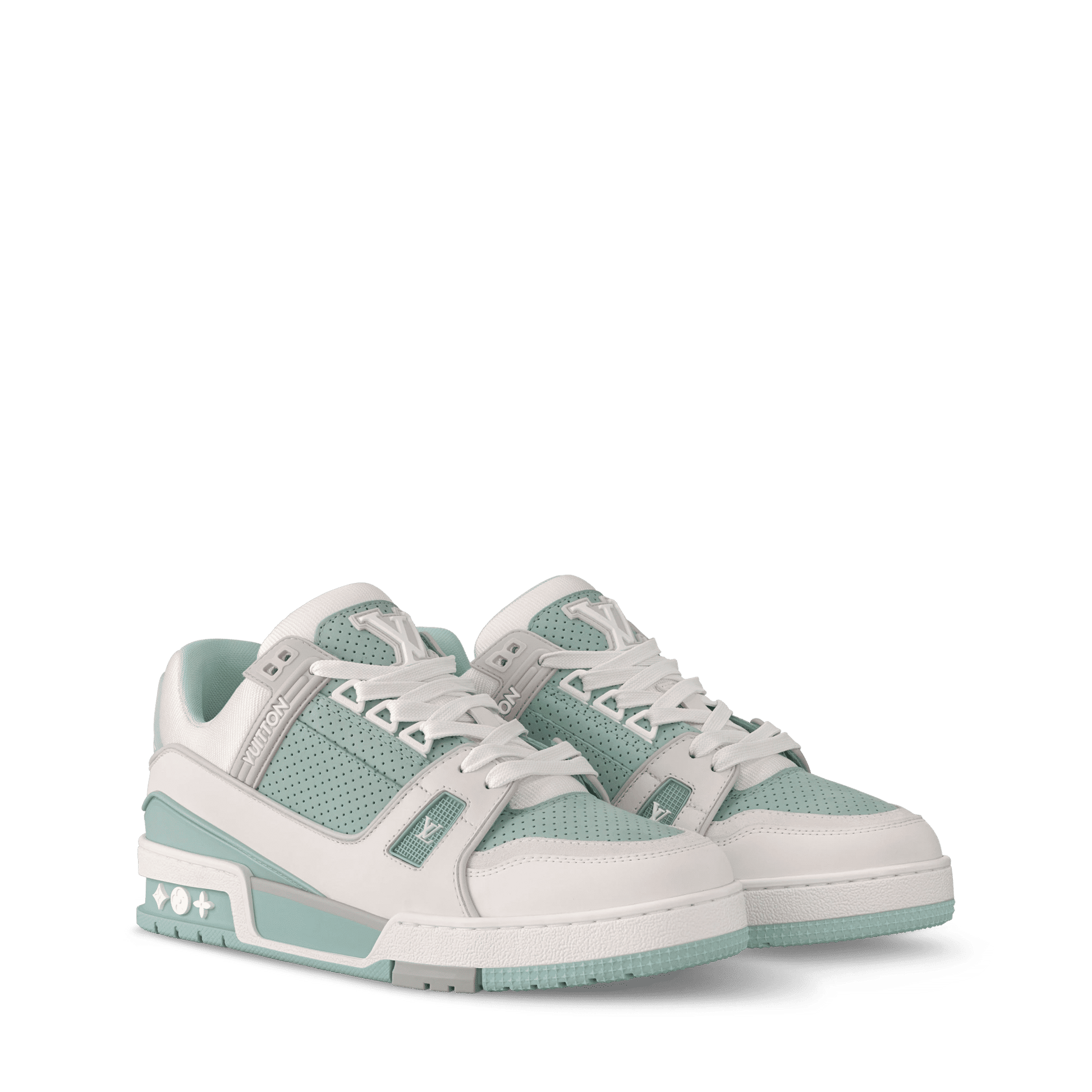 Women's LV Trainer Sneaker Perforated Calf Leather 1AHWRJ