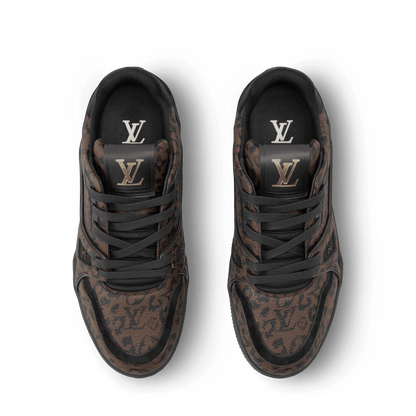 Women's LV Trainer Monogram Leopard Grained Calf Leather Sneaker 1AJJV7