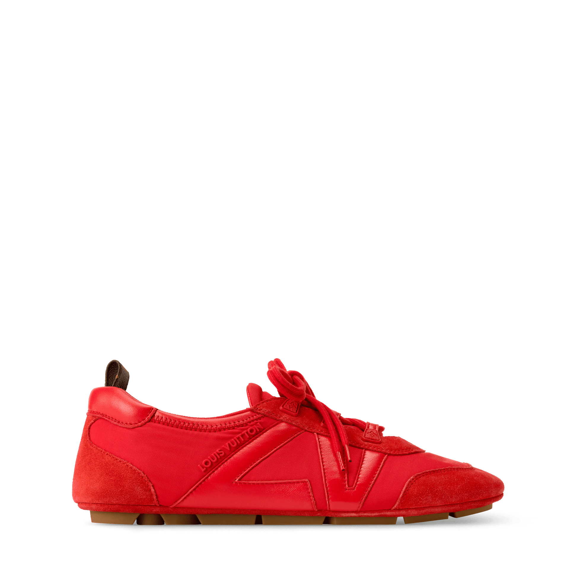 Women's LV Sneakerina Red Technical Nylon & Suede Calf Leather Sneaker 1AJPC5