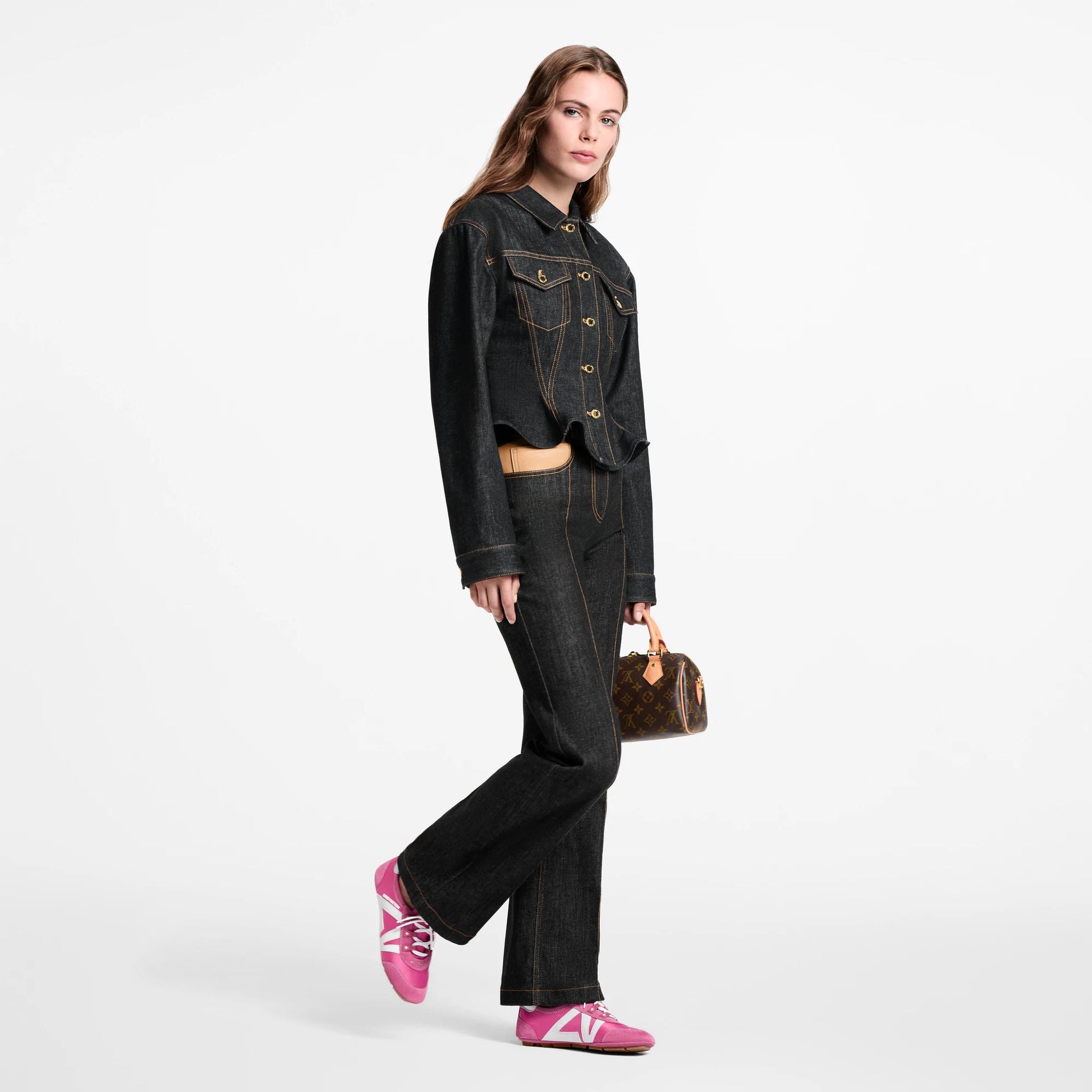 Women's LV Sneakerina Pink Technical Satin Sneaker 1AJJXG