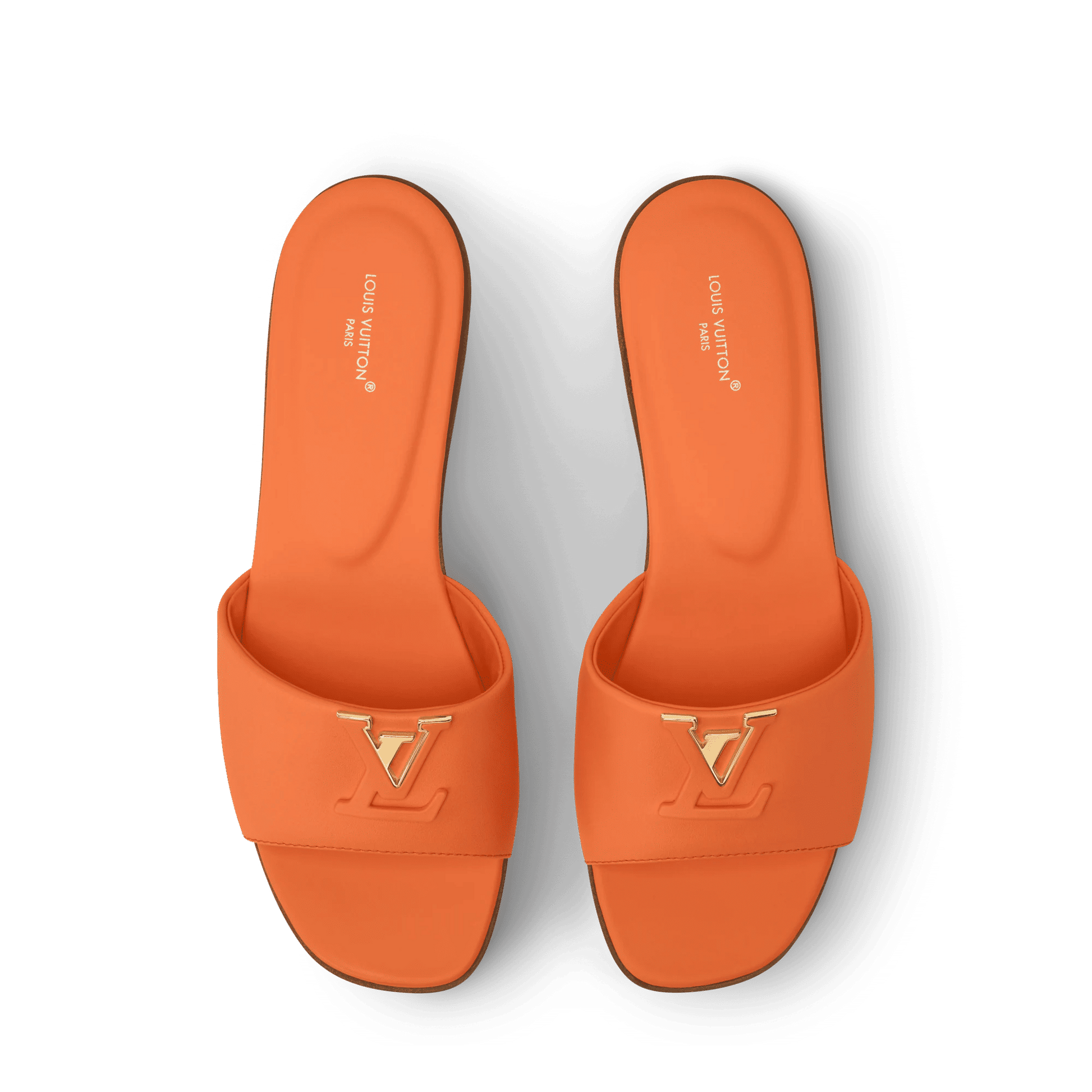 Women's LV Mare Flat Mule Orange Calf Leather 1AK1U5