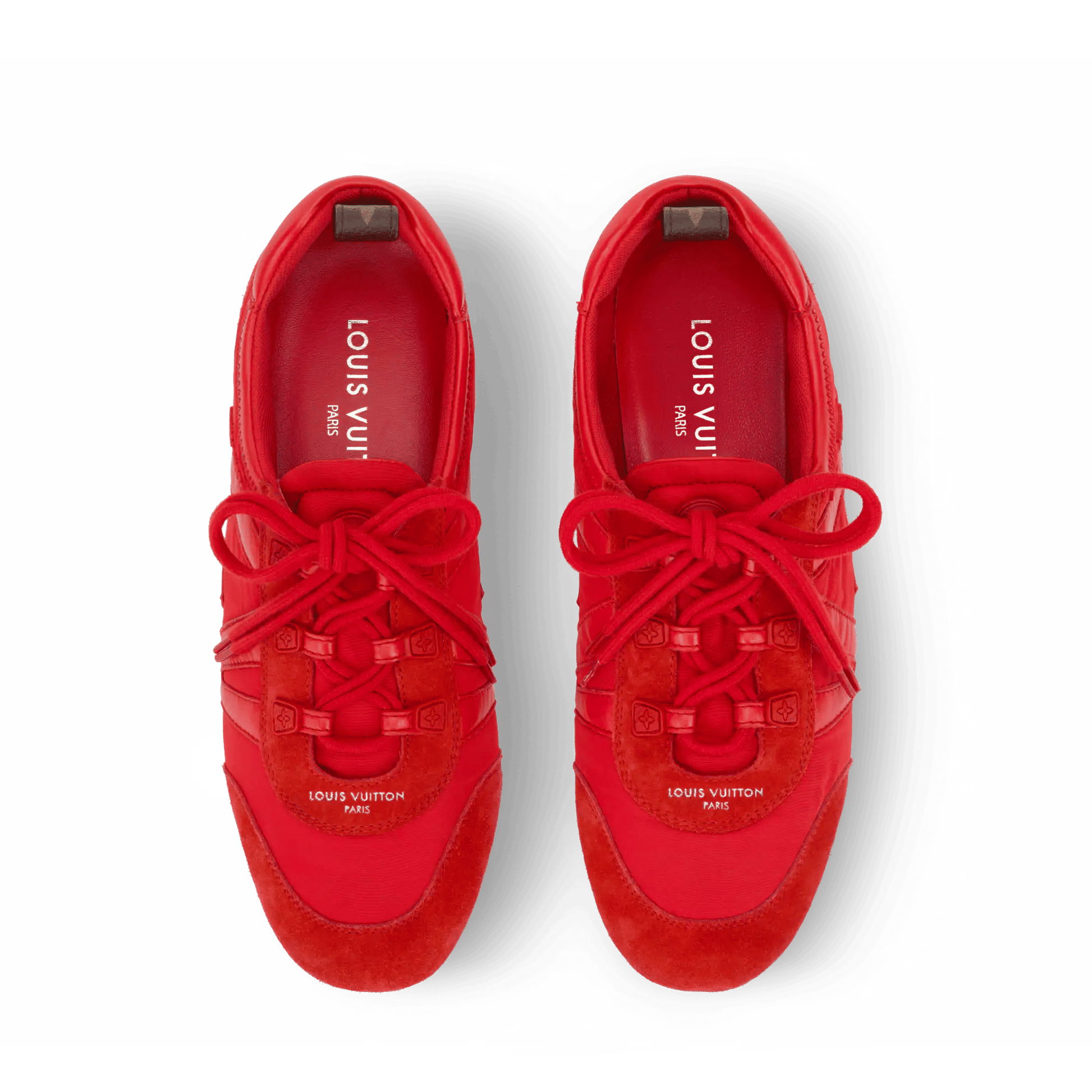 Women's LV Sneakerina Red Technical Nylon & Suede Calf Leather Sneaker 1AJPC5