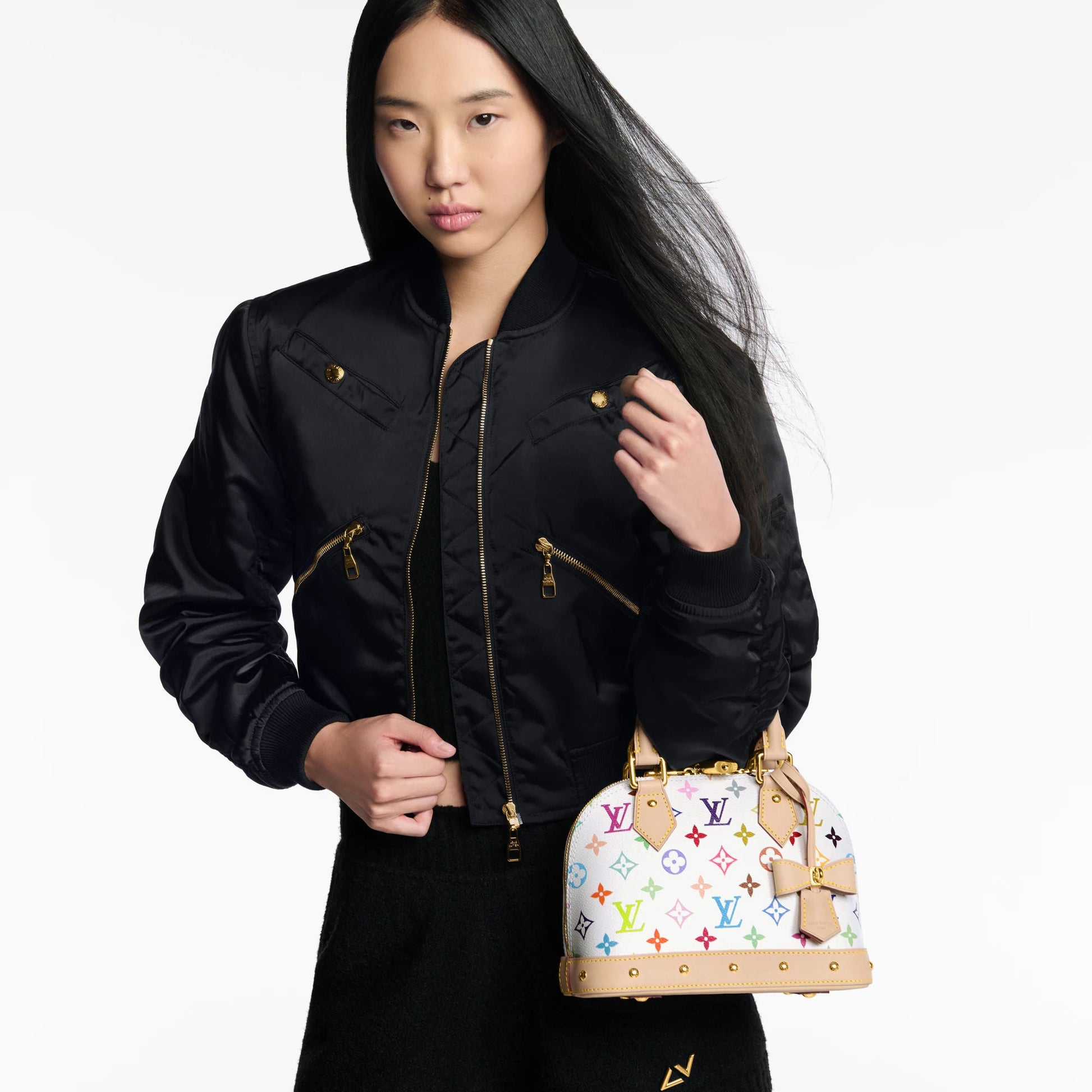 Women's Alma BB Colorful Monogram Coated Canvas Top Handle Bag M13078