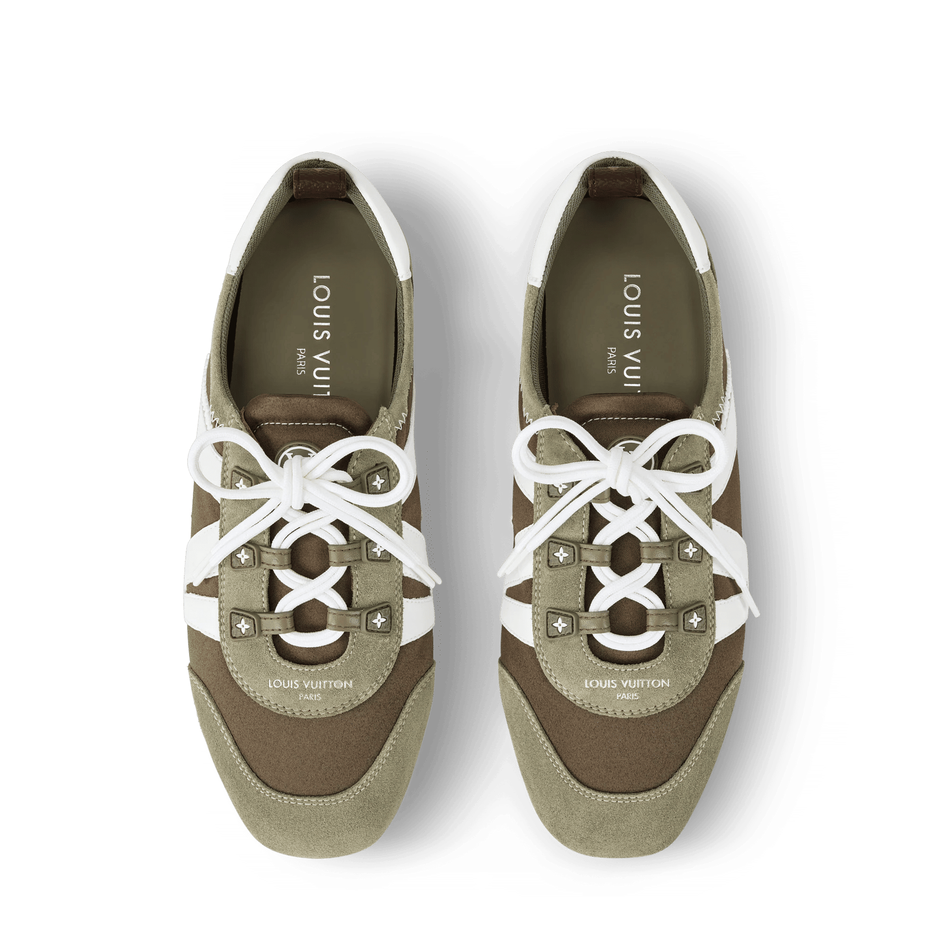 Women's LV Sneakerina Khaki Technical Satin Sneaker 1AJJXW