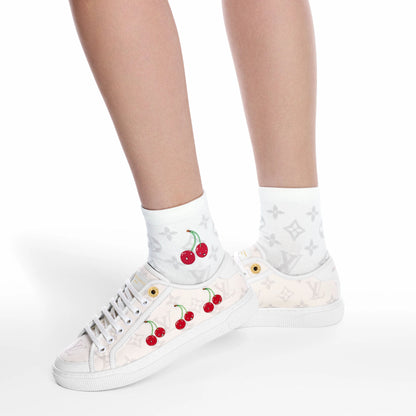 Women's LV Lagoon Sneaker White Monogram Cherry 1AHKYU