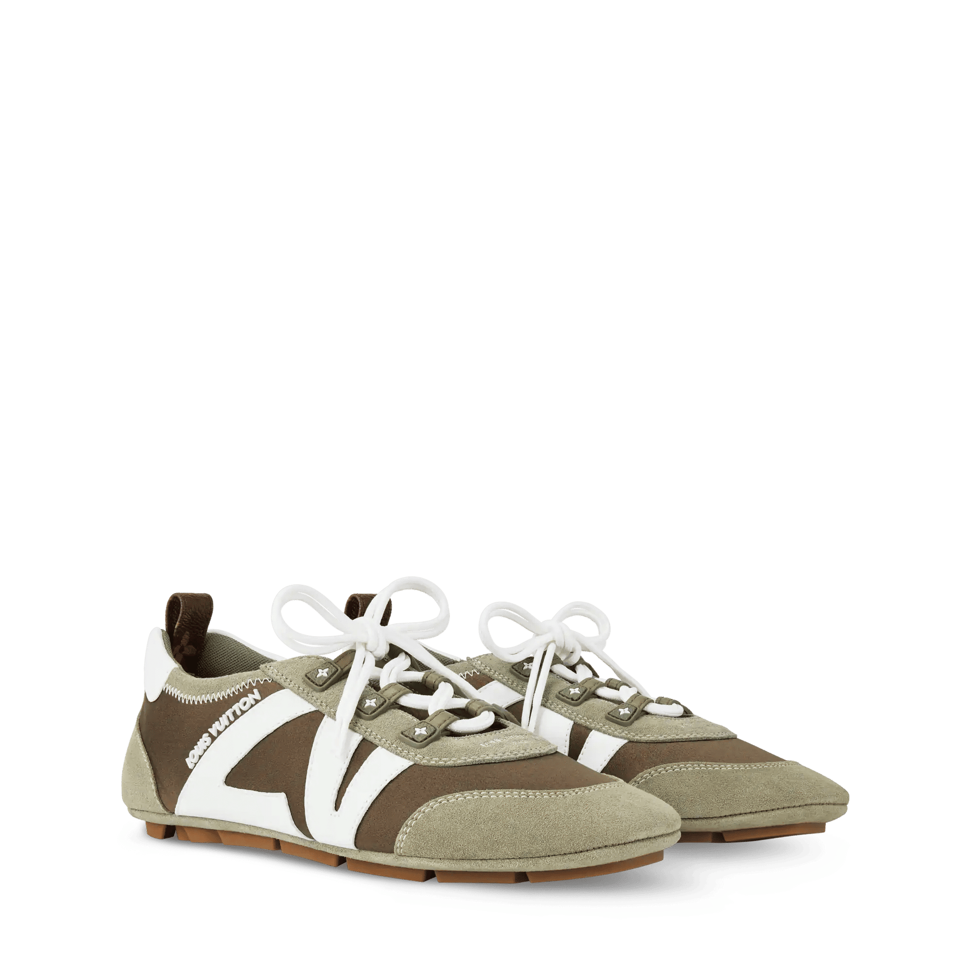 Women's LV Sneakerina Khaki Technical Satin Sneaker 1AJJXW