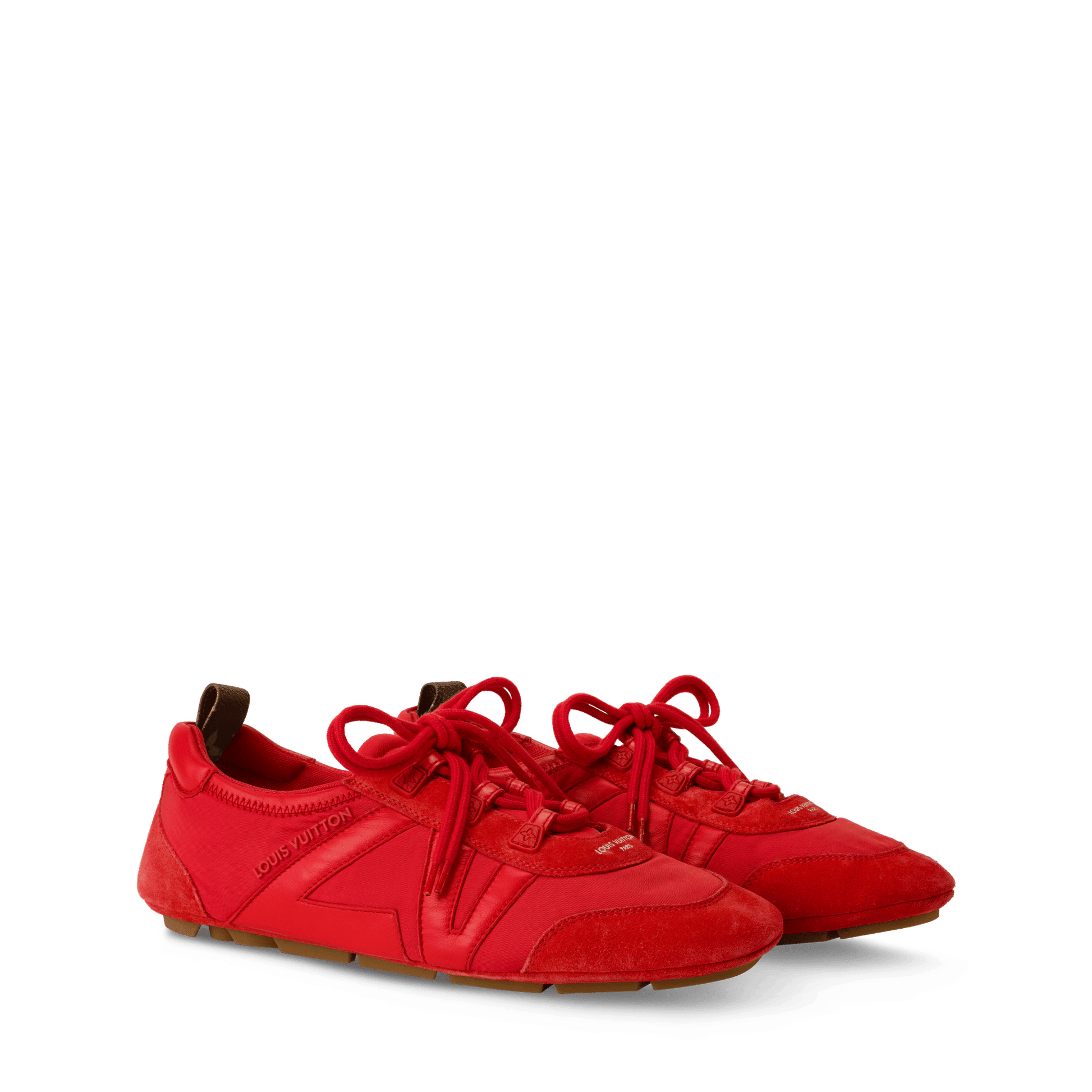 Women's LV Sneakerina Red Technical Nylon & Suede Calf Leather Sneaker 1AJPC5